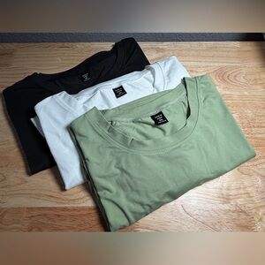 SHEIN Curve Women’s Short Sleeve Tee Set - Black, White, Olive